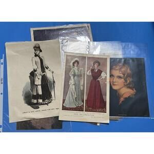 Lot Victorian Ladies Prints Magazine Pages Ads Good for Scrapbooking